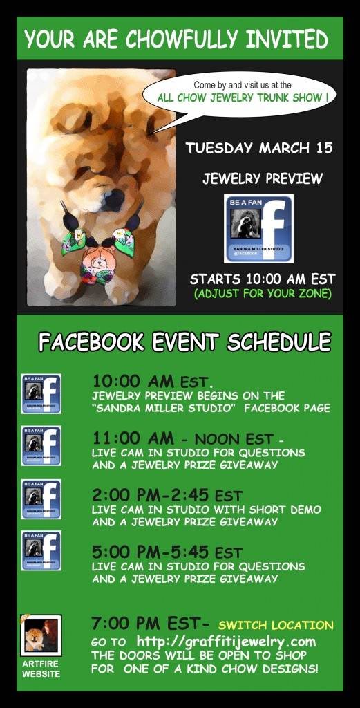 Chow Chow Trunk Show. One of a Kind Jewelry items by Sandra Miller